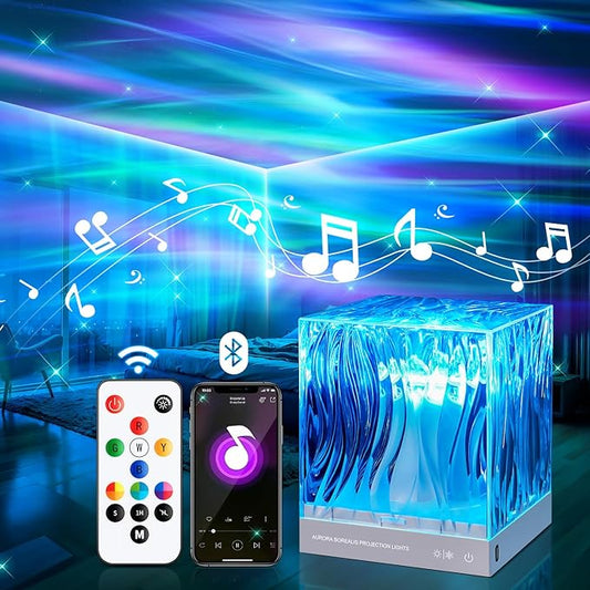 Mini Projector Shower Lamp White Noise Sound Machine for Sleep Adults, Bluetooth+15 White Noise Machine Baby Sound Machine Baby, 18 Colors Shower Light Party Lights Indoor,Remote Disco Warm Light Lamp