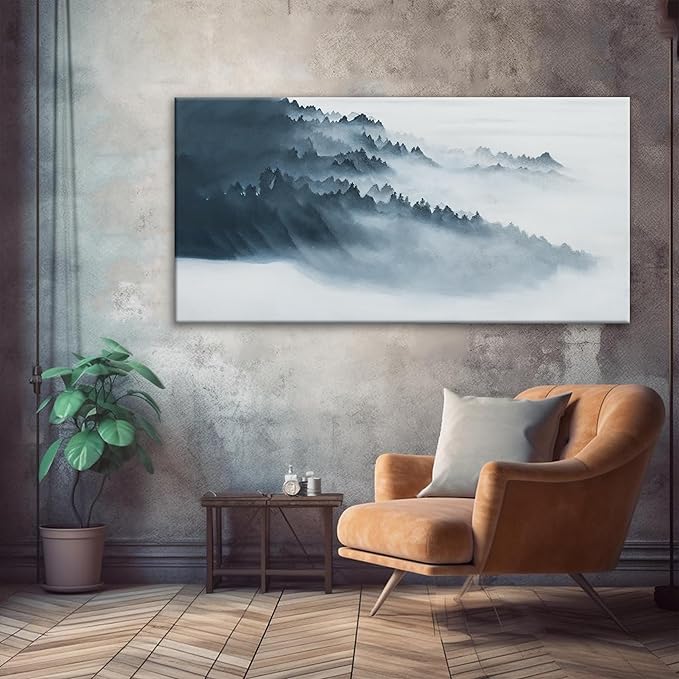 TAIJXAGSG Wall Art Paintings Abstract Wall Decorations Canvas Wall Art Decor Prints Poster 24" X 48" Home Decor Black Grey Artwork Painting Pictures For Bedroom Living Room Artwork