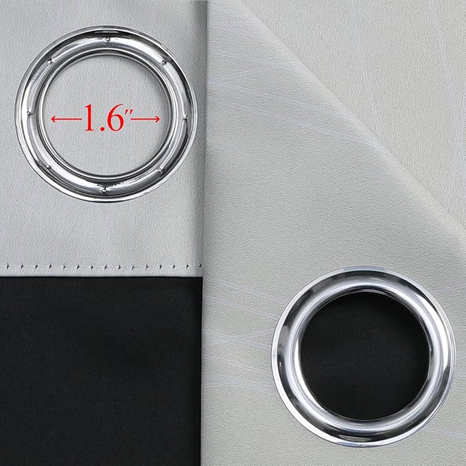 Estelar Textiler Beige and Greyish White Blackout Curtains 102 Inches Long for Bedroom, Thermal Insulated Full Room Darkening Grommet Gradient Drapes for Living Room, 52Wx102L, 2 Panels