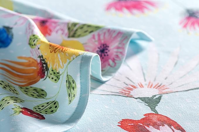 Maison d' Hermine Cloth Napkins Set of 4 100% Cotton Everyday Reusable Square Napkins Cloth Washable, Dinner, Party, Wedding, Restaurant, Spring/Summer (Jardin D'Ete - Mint, 20" x 20")