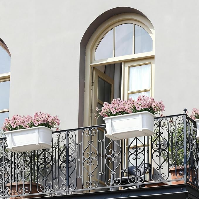 Artificial Flowers UV Resistant Outdoor,12 Bundles Faux Plants for Fall Autumn Thanksgiving Christmas Patio Porch Decor, No Fade Fake Window Box Greenery for Home Wedding Walkway Decoration