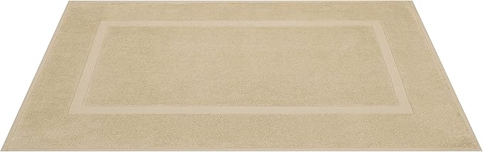 Cotton Paradise 100% Cotton Bath Mats for Bathroom Floor Set of 2 Pack, 20x34 Soft Absorbent Washable Quick Dry Tub Bathmat, Beige Towel Bath Mat