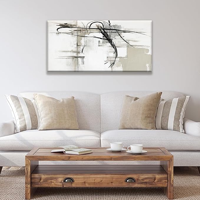 Tsomzxng Abstract Canvas Wall Art Decor Artwork Modern Paintings Wall Decorations Maximalist Black Line Wall Art Prints For Wall Bedroom Kitchen Office Artwork Ready To Hang 20"×40"