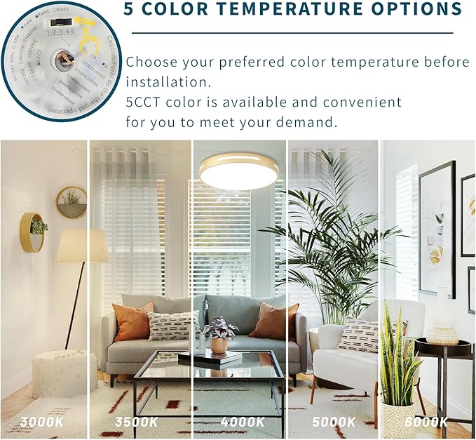 Gold Flush Mount Ceiling Light Fixture LED,24W Bathroom Light Fixture Ceiling Mount Dimmable Set of 3,12 inch Close to Ceiling Light Fixture 5CCT for Kitchen, Bedroom, Living Room