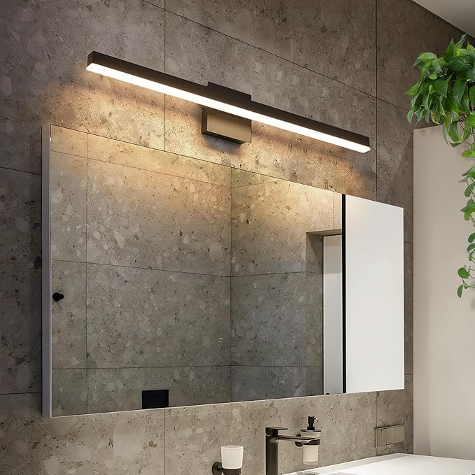 Joossnwell Black Bathroom Light Fixture Over Mirror 5CCT Dimmable Vanity Lights Bar for Bathroom Modern Bath Vanity Light 31.5 Inch Led Bath Lamp ETL Certificated