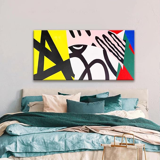 Tsomzxng Abstract Colorful Wall Art Painting Canvas Art Wall Decor 20x40 Inch Decorations White Wall Art Office Artwork Canvas Picture Artwork For Bedroom Kitchen Home Wall Decor
