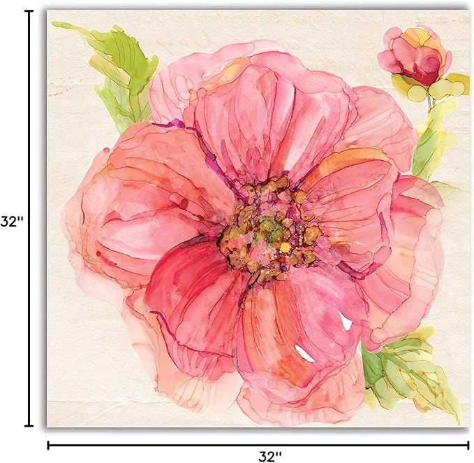 Wexford Home Botanical Peony Gallery Wrapped Canvas Wall Art, 32x32