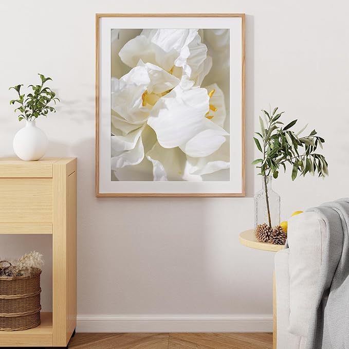 Oak Wood Frame - 26x32 Picture Frame with Tempered Glass & Mat for 22x28 (Natural Oak Color, 1 Pack)