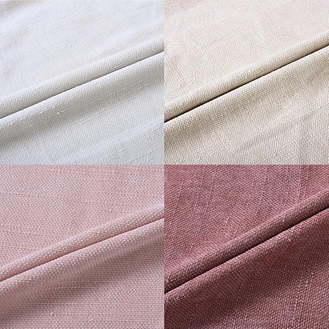 Set of 4 Soft Textured Decorative Throw Pillow Covers 20x20 Inch Cozy Farmhouse Cushion Cover Square Accent Pillow Cases for Bed Couch Sofa Living Room, White Beige Pink