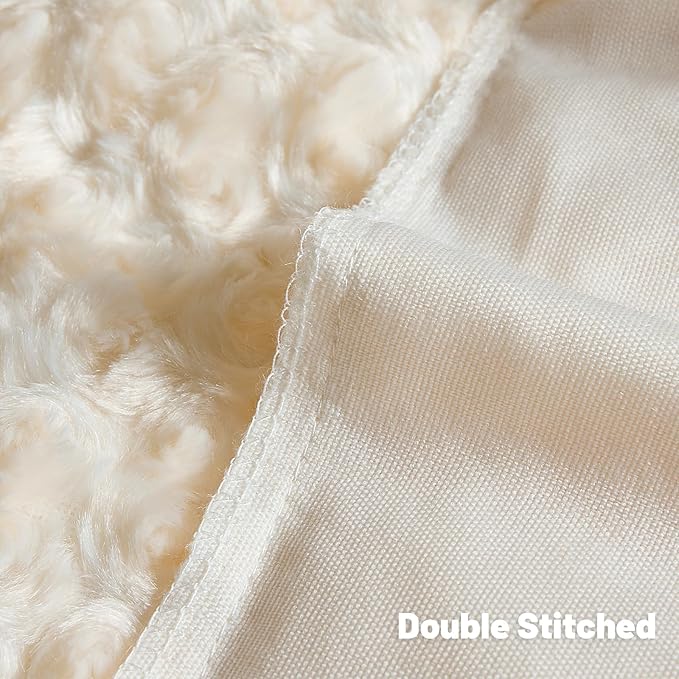 FUTEI Cream White Decorative Throw Pillow Covers 12x20 Inch Set of 2,Soft Solid Rose Textured Lumbar Pillow Case,Modern Home Decor for Couch Sofa Bed Living Room