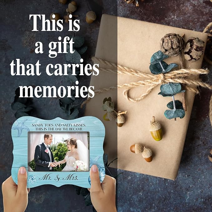 2025 Wedding Photo Frames - This Was My Favorite - Wedding Gifts For Newlyweds, 2025 Beach Wedding Wood Picture Frame, Placeable 4 x 6 horizontal photo, for Home Bedroom Decoration - A12