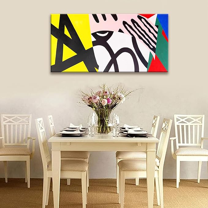 Tsomzxng Abstract Colorful Wall Art Painting Canvas Art Wall Decor 20x40 Inch Decorations White Wall Art Office Artwork Canvas Picture Artwork For Bedroom Kitchen Home Wall Decor