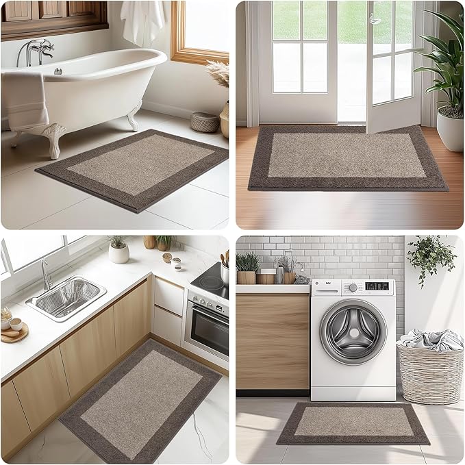 Machine Washable Kitchen Rug 24" x 70", Non Slip Kitchen Mat for Floor, Absorbent Entrance Runner Rug for Bedroom, Hallway, Bathroom, Door (Roll Packing)