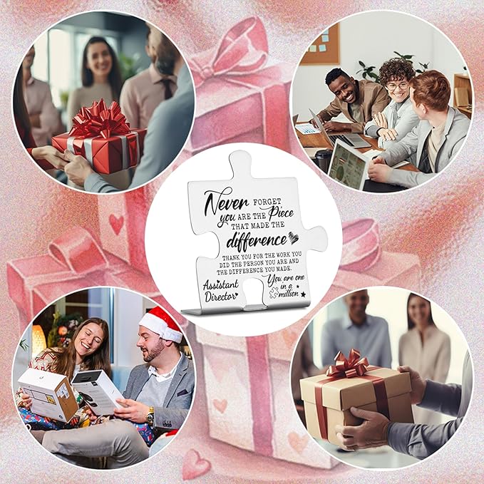 Assistant Director Gifts, Thank You Appreciation Gifts for Assistant Director Week Birthday Christmas Office Desk Decor Puzzle Piece Decorative Signs Plaques YCC29
