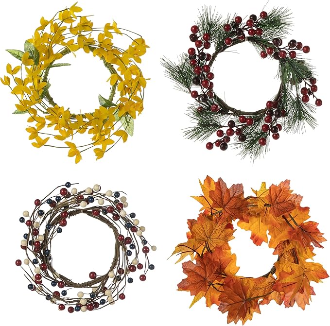 Glitzhome Welcome Sign for Front Door Porch, Farmhouse Wooden Hanging Wall Sign with 4 Interchangeable Floral Wreaths for Seasons Spring Summer Fall Harvest Thanksgiving Christmas, 60”H, Black