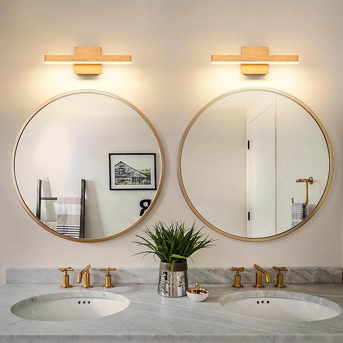 Joossnwell Vanity Light for Bathroom Light Fixtures Dimmable 5CCT Gold and Black Vanity Lights Bar Modern Bathroom Lighting Over Mirror 15.75 Inch Bath Light ETL Certificated