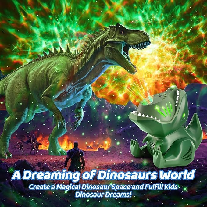 Dinosaur Galaxy Projector for Bedroom,144 Lighting Modes Star Projector for Kids Galaxy Lights for Bedroom, 22 White Noise+5.3 HiFi Bluetooth+Remote Speaker Stars for Ceiling