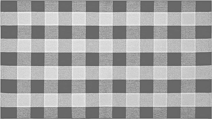 SEEKSEE Cotton Buffalo Plaid Rug 27.5"x43" Gray and White Checked Rug Washable Doormats Indoor Outdoor Rugs for Layered Front Door Mats, Porch, Kitchen, Farmhouse, Entryway