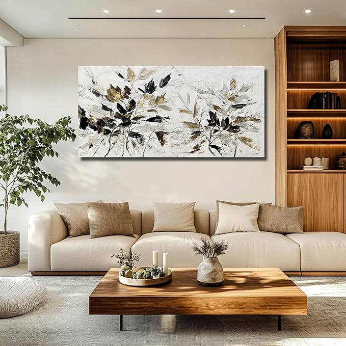 Framed Wall Prints Modern Abstract Wall Art Office Wall Decor 29"x58" Large Canvas Wall Art for Bedroom Home Black and White Graffiti Posters for Room Aesthetic