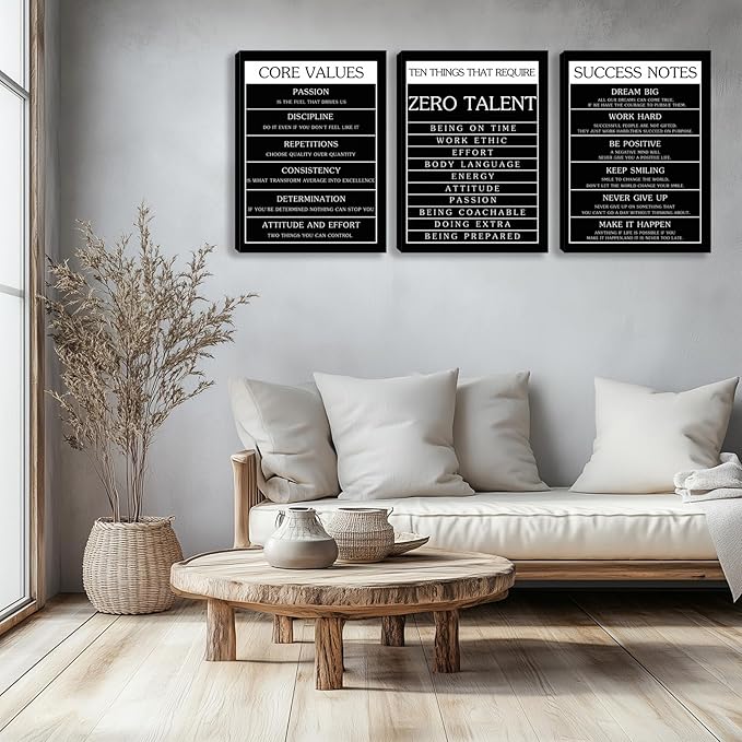 Motivational Wall Decor Paintings Inspirational Office Wall Decor Posters Prints 3 Pieces Bedroom Decor Living Room Office Canvas Picture Wall Painting Home Decoration Framed Artwork (36''W x 16''H)