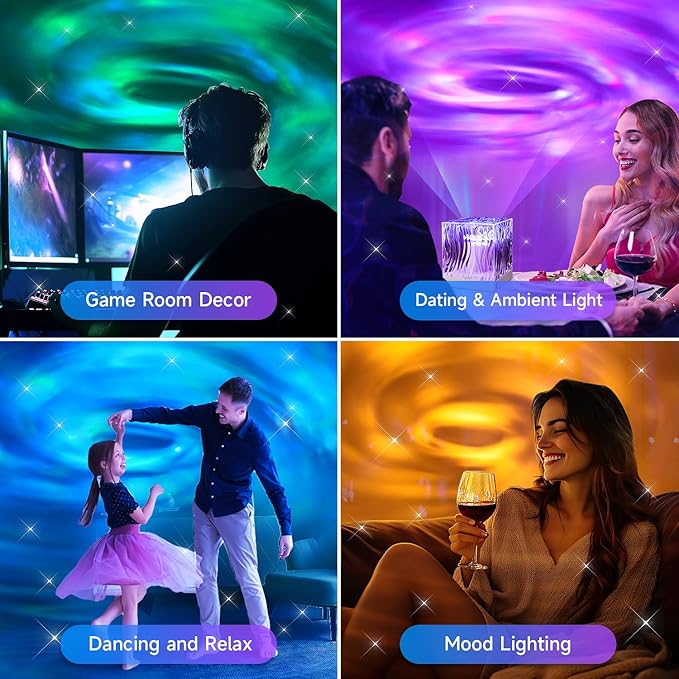 Flower Lamp Purple Pink Lights,18 Colors Cool Crystal Tornado Lamp Planetarium Projector,Dimmable Solar System Projector Decorative Flower Lights,Girly Pink Room Decor Aesthetic Purple Gifts for Women