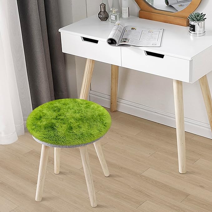 Tie Dye Green Round Rugs Small 2x2 ft Fluffy Circle Rug Furry Carpet Shaggy Circular Fuzzy Plush Area Rug for Girls Bedroom Kids Room Nursery Cute Room Decor Chair Cushion Pet mat Doormat