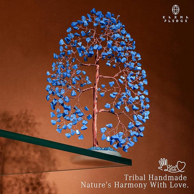 Crystal Trees for Home and Office Decoration, Turquoise Chakra Healing Crystals Feng Shui Handmade Trees for Positive Energy, Money, Good Luck, Christmas Decor, Birthday Gifts for Women, Mom