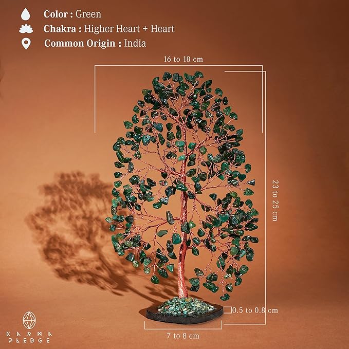 Crystal Trees for Home and Office Decoration, Green Aventurine Chakra Healing Crystals Feng Shui Handmade Trees for Positive Energy, Money, Good Luck, Christmas Decor, Birthday Gifts for Women, Mom