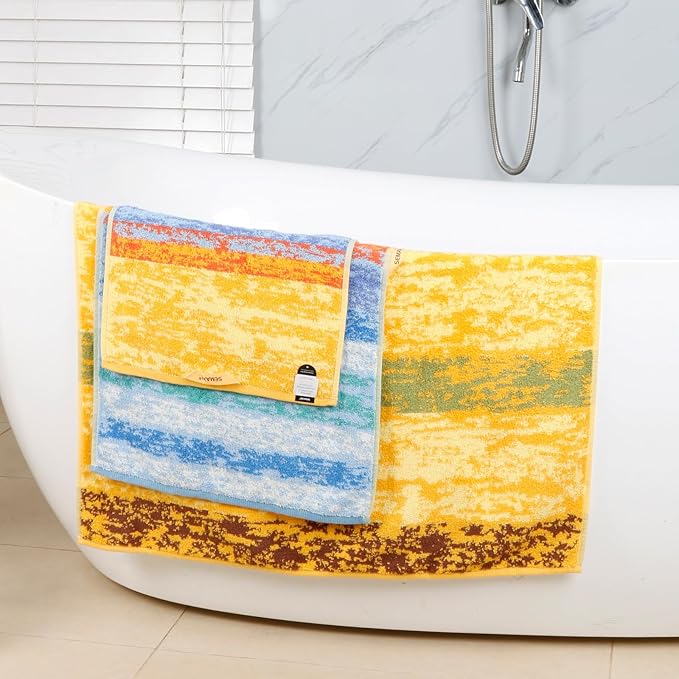 SEMAXE 12-Piece Family Bathroom Towel Set - 100% Cotton, 4 Bath Towels, 4 Hand Towels, 4 Washcloths, Ultra-Soft and Super Absorbent, Lighter Weight