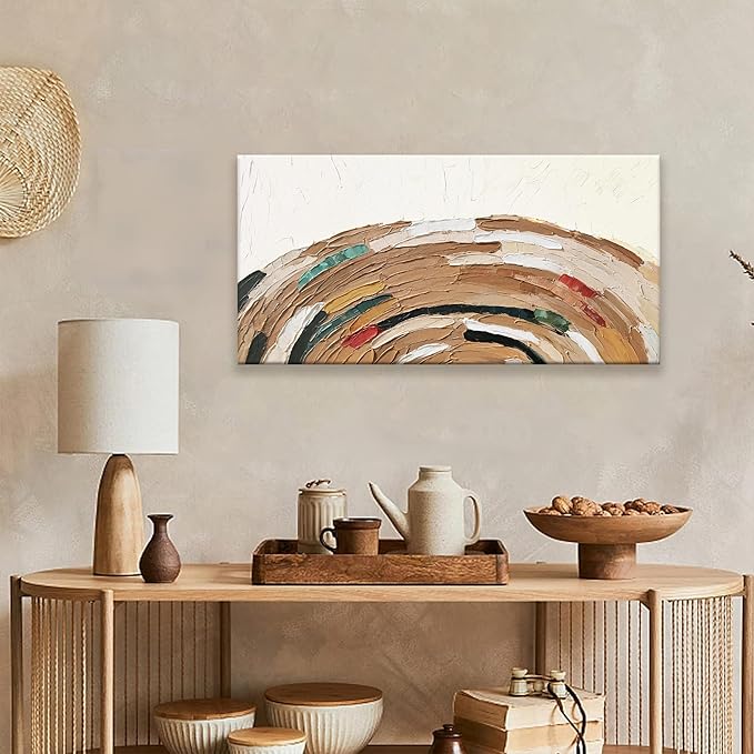 Tsomzxng Abstract Canvas Art Wall Decor Yellow Brown Wall Art Painting Abstract Art Prints Minimalist Decor Artwork Pictures For Bedroom Kitchen Office Bathroom Home Wall Artwork 20"×40"