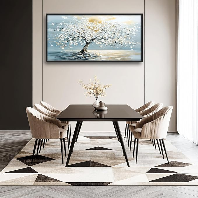Lovira White Tree Large Wall Art Canvas Wall Decor Pictures Prints Painting Framed Artwork for Living Room Bedroom Bathroom Kitchen Office 30"x60"