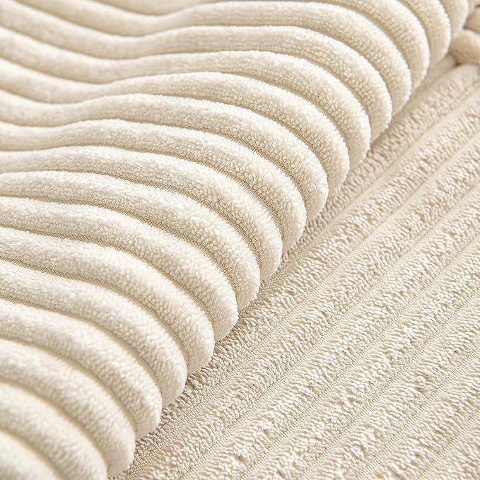 MIULEE Beige Throw Pillow Covers 20x20 Inch 4 Packs Soft Boho Decorative Pillow Cases Accent Farmhouse Corduroy Patchwork Cushion Cases with Invisible Zipper for Couch Sofa Bed Home Decor