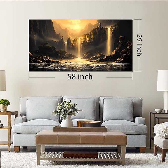Natural Landscape Wall Pictures for Living Room Mountain Canvas Wall Art for Bedroom Landscape Art Wall Decor Office Size 29" x 58"