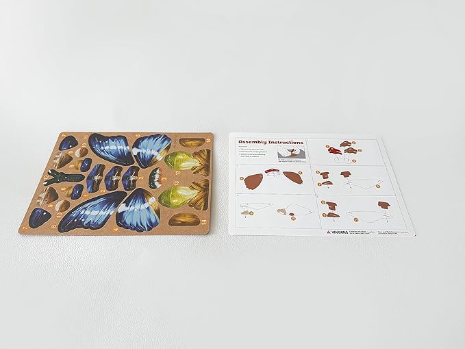 STEM Projects Preschool Toys for Kids, Eco-Friendly 3D Paper Puzzles for Children, Ideal Common Blue Morpho (Ages 7+)โฆโฆ
