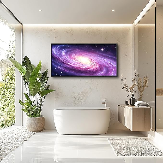 Lovira Outer Space Galaxy Large Wall Art Rustic Universe Starry Sky Canvas Wall Decor Pictures Prints Painting Framed Artwork for Living Room Bedroom Bathroom Kitchen Office 30"x60"