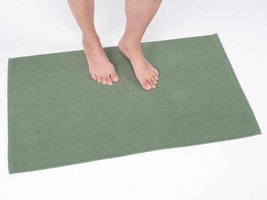 Cotton Paradise Bath Rug for Bathroom, 20x34 inch 100% Cotton Non Slip Bath Mat Rug, Soft Absorbent Machine Washable, Sage Green Bath Rug