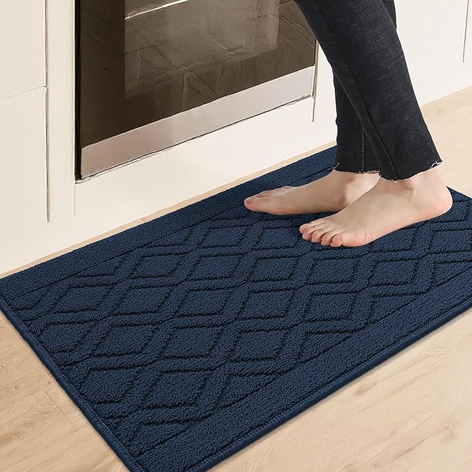 COSY HOMEER-Kitchen-Rugs-and-Mats 20"x32" Non Slip Kitchen Mats for Floor Absorbent Kitchen Rug Washable Kitchen Standing Floor Mat for Sink Mat,Throw Rug,Entry,Laundry,Navy Blue