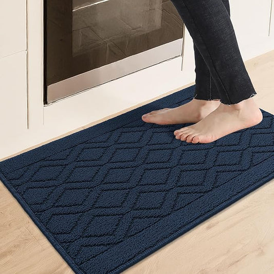 COSY HOMEER-Kitchen-Rugs-and-Mats 20"x32" Non Slip Kitchen Mats for Floor Absorbent Kitchen Rug Washable Kitchen Standing Floor Mat for Sink Mat,Throw Rug,Entry,Laundry,Navy Blue