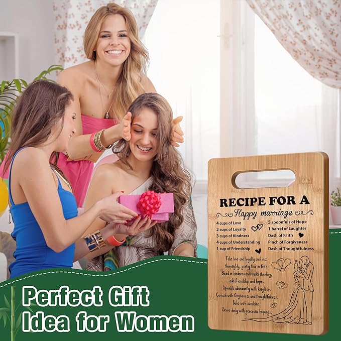 Wedding Gift for Couple 2025, Bridal Shower Gifts for Bride and Groom Engagement, Happy Marriage Cutting Board, Gifts for Wedding Shower, Newlywed Mr and Mrs Gifts Bride to Be Gifts