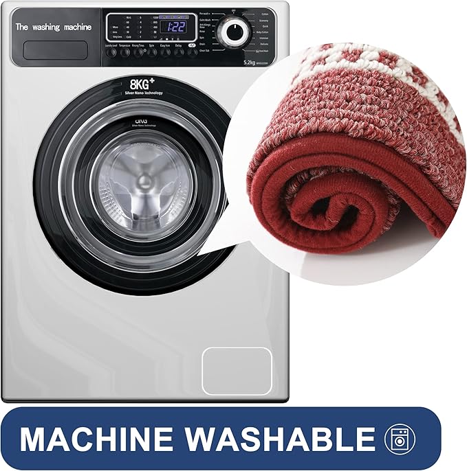 COSY HOMEER Kitchen Rugs Non-Slip 20x30/20x48 Inch Thick Polypropylene Standing Mat for Home Machine Washable, Red