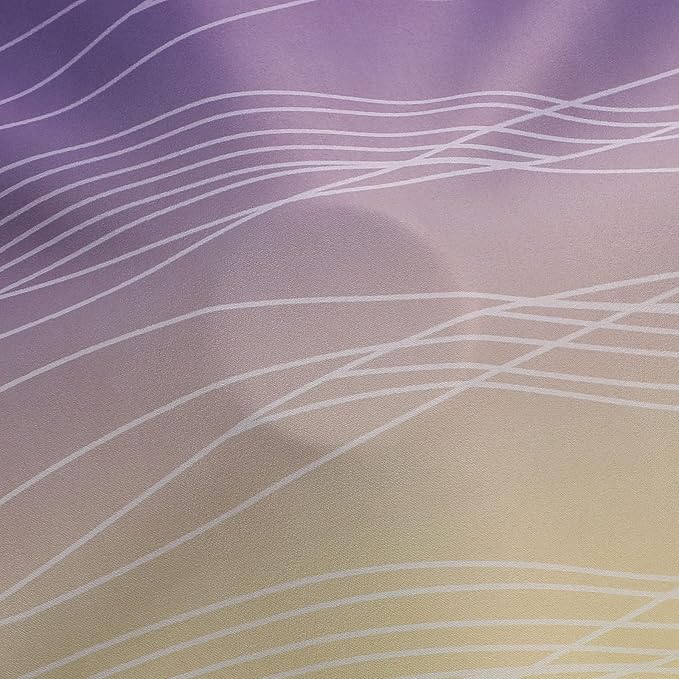 Estelar Textiler Yellow and Purple Ombre Blackout Curtains 45 Inch Length 2 Panels, Full Room Darkening Gradient Drapes for Kitchen, Thermal Insulated Grommet Short Curtains for Bathroom,52Wx45L