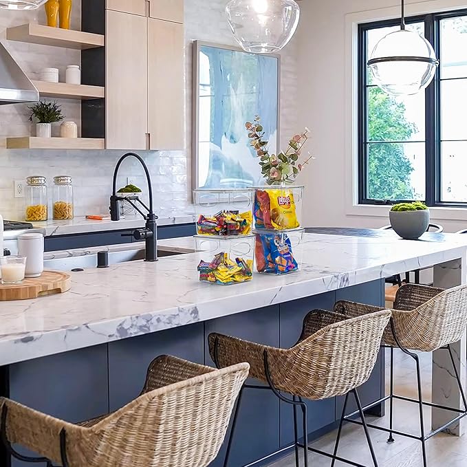 Sorbus Small Clear Plastic Storage Bins with Lids, Clear Stackable Storage Bins, Laundry Room Organizer Bins, Office, Classroom, Playroom, Bathroom, Laundry Room Organization and Storage (4 Pack)