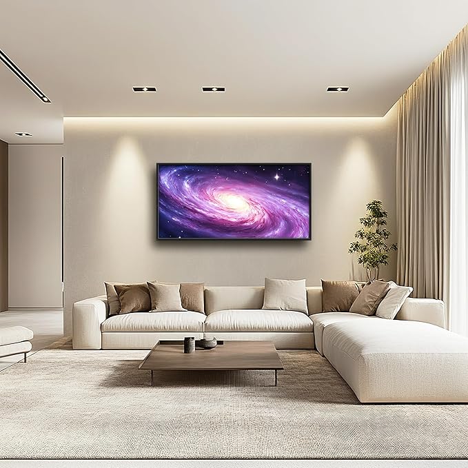 Lovira Outer Space Galaxy Large Wall Art Rustic Universe Starry Sky Canvas Wall Decor Pictures Prints Painting Framed Artwork for Living Room Bedroom Bathroom Kitchen Office 30"x60"