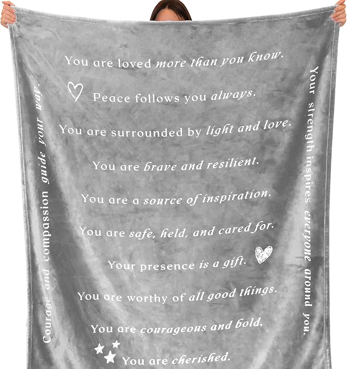 WOLF CREEK BLANKET - Single Layer Fleece Light and Love Compassion Blanket- Positivity Courage and Affirmations Get Well Gift, Plush Healing Thoughts Love Hope & Comfort