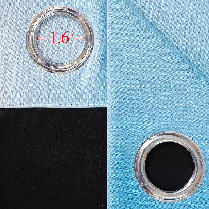 Estelar Textiler Pink and Blue Ombre Blackout Curtains 96 Inches Long, Full Room Darkening Grommet Curtains for Bedroom, Thermal Insulated Gradient Drapes for Living Room,52x96 Inch, 2 Panels