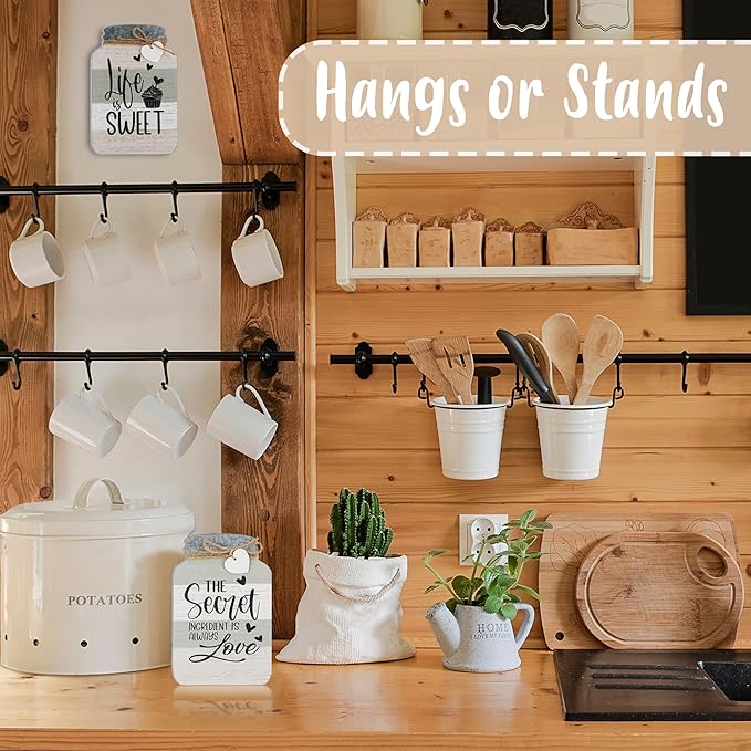 The Old Shack – Timeless Kitchen Wall Decor Set of 4 – Durable Kitchen Wall Art – Refined Kitchen Decor to Elevate Your Home, Crafted for Lasting Style, 8 x 5 in