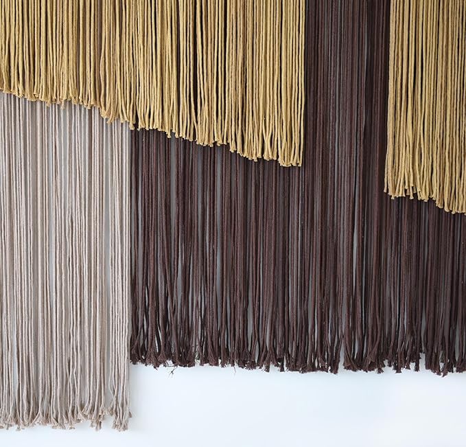 Jakalin Large Macrame Wall Hanging 57" Wx43 L Dip-Dyed Fiber Wall Decor Bohemian Handmade Apartment Dorm Gallery Art Living Room Wedding Wall Art