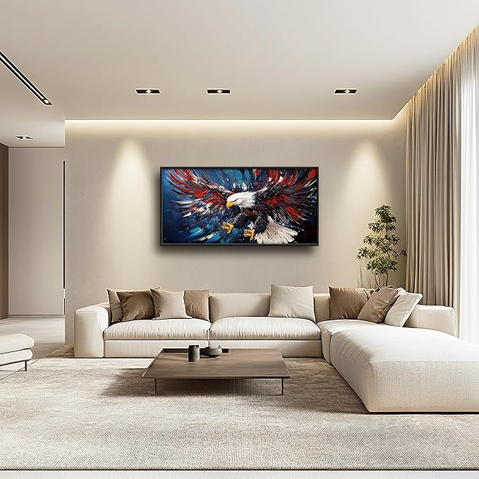 Lovira Bald Eagle Large Wall Art Patriotic Canvas Wall Decor Pictures Prints Painting Framed Modern Artwork for Living Room Bedroom Bathroom Office 30"x60"