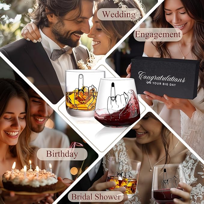 Engagement Gifts for Couples - Wedding Gift, Unique Engagement Gift, Bridal Shower gift, Mr and Mrs Gifts, Wishes for Couples Newlywed Him and Her