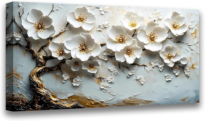Abstract Wall Art Canvas Print Tree of Life Painting Flower Painting Decor Paintings Modern Style Living Room Bedroom Office Home Kitchen Decor Nature Landscape Artwork Wooden Frame 20x40 inch